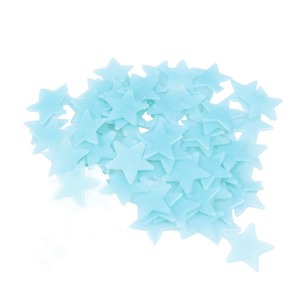 Glow In The Dark 3D Stars Wall Stickers 100Pcs Luminous Fluorescent Plastic Wall Sticker for Kids Baby Room Bedroom Ceiling Home Decor