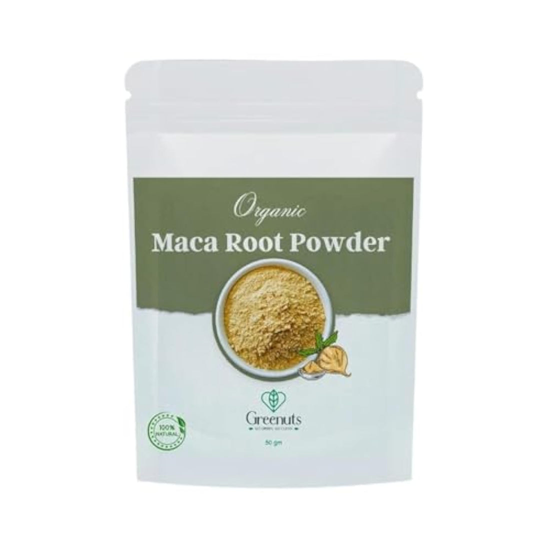 Maca Root Powder 50 Gm – Natural Adaptogen for Energy, Hormonal Balance, Vitality, Libido & Immunity Support | by Greenuts