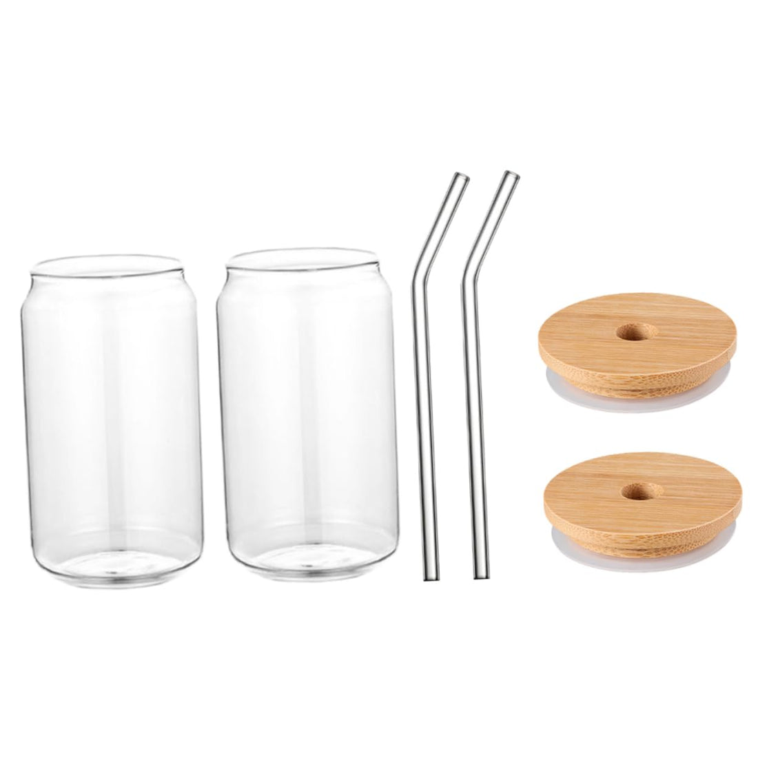Hemoton 2Pcs Mason Jar with Lid and Straw, 12oz Wide Mouth Mason Jar Drinking Glasses Cups, Reusable Iced Coffee Cup, Cocktail Glasses, Transparent Silicone Sleeve Bamboo Lid, for Juices Cocktail