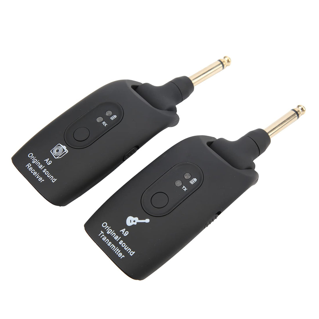 Eujgoov 2.4GHz Wireless Guitar Transmitter Receiver for Electric Bass (Black)