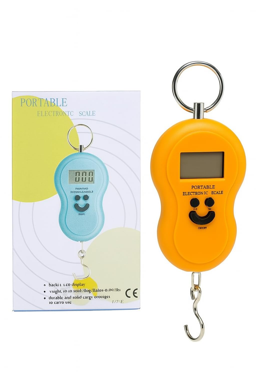 Digital Luggage Scale Portable Hanging 50kg Weight Electronic Travel Scale With Hook LCD Display Backlit Handheld Baggage Weighing Tool For Suitcase Home Use (Orange)