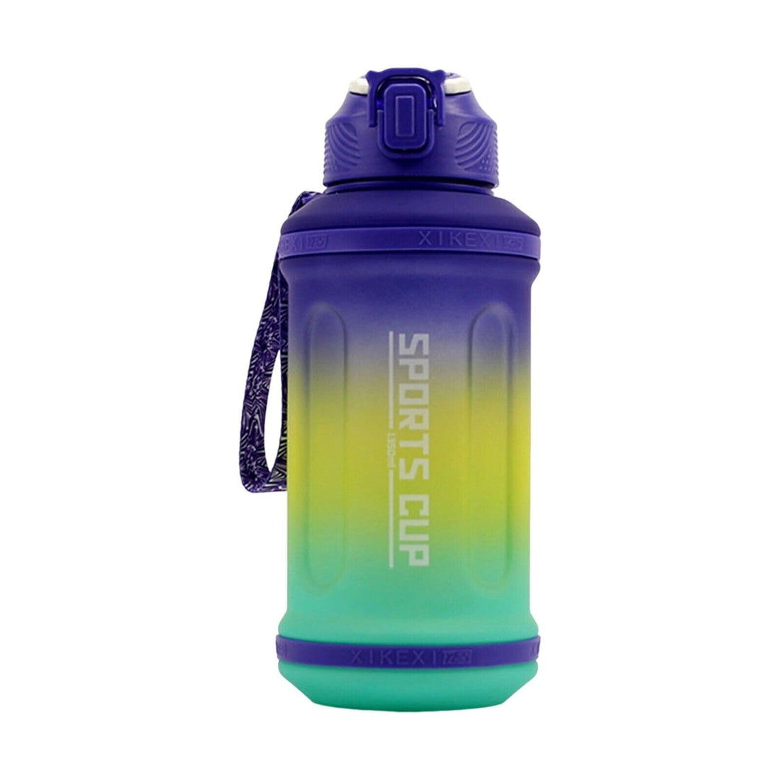 Generic Creative Gradient Plastic Straw Sports Fitness Water Cup Large Capacity Bottle - 1350ml (Purple)