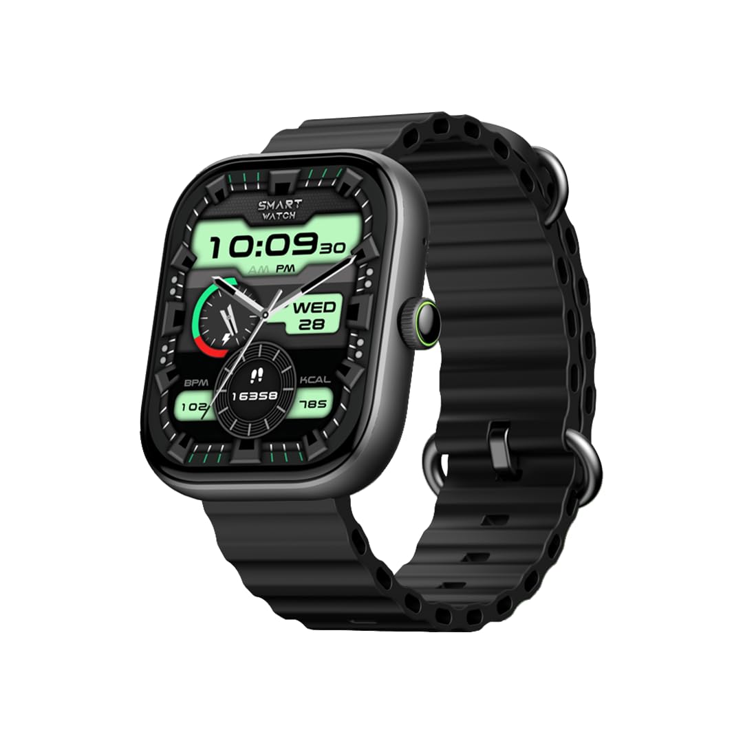 Oraimo Watch 6(OSW-807):Smartwatch with AI-Generated Watch Faces Advanced Health Monitoring&Comprehensive Fitness Tracking-Black Ultra-Long Battery Life with Sleek Design&12-Month Official Warranty