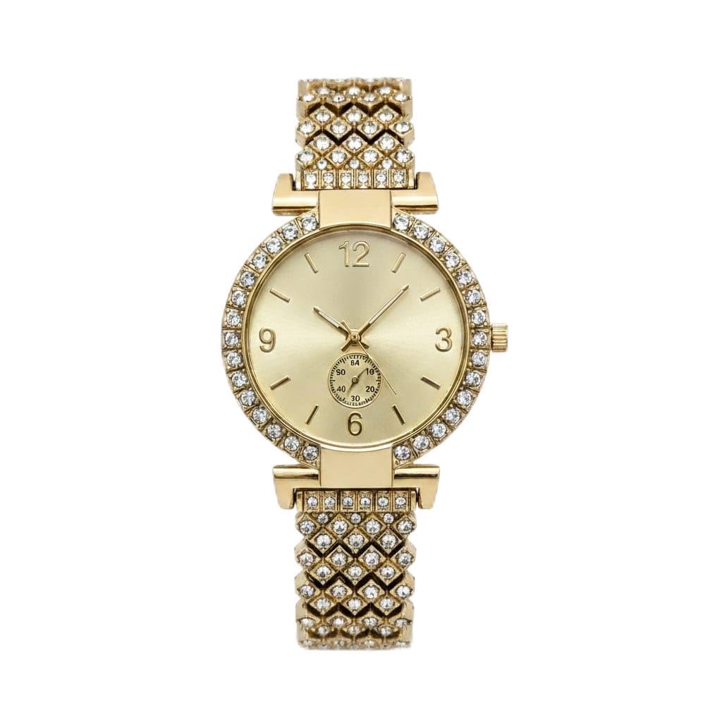 Luxury Women's Crystal Studded Wrist Watch - Multiple Models and Colors (Gold/Copper)