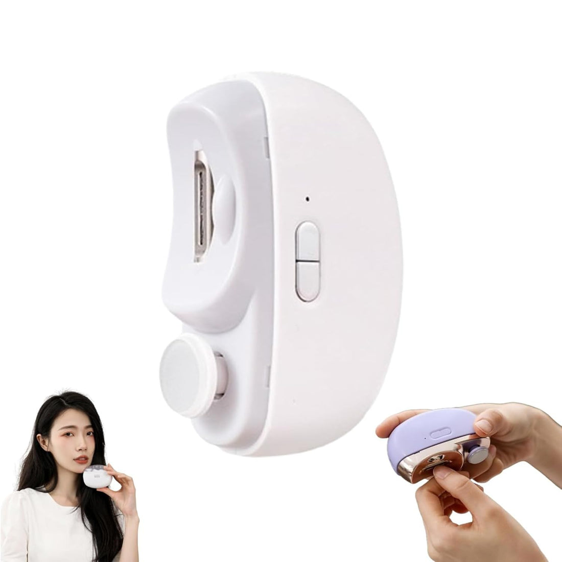 3 in 1 Electric Nail Clipper, Rechargeable Automatic Nail Trimmer with Polisher & Dust Collector, USB Charging, for Toenails & Fingernails, 2 Speeds (White)