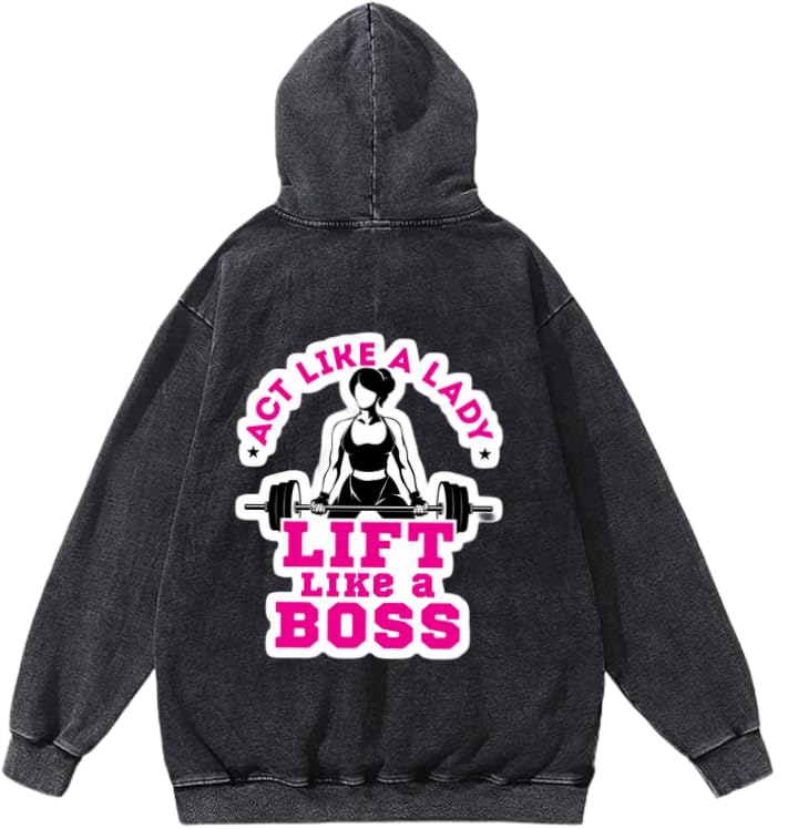 Hoodie Washed workout gym pilates Back 3