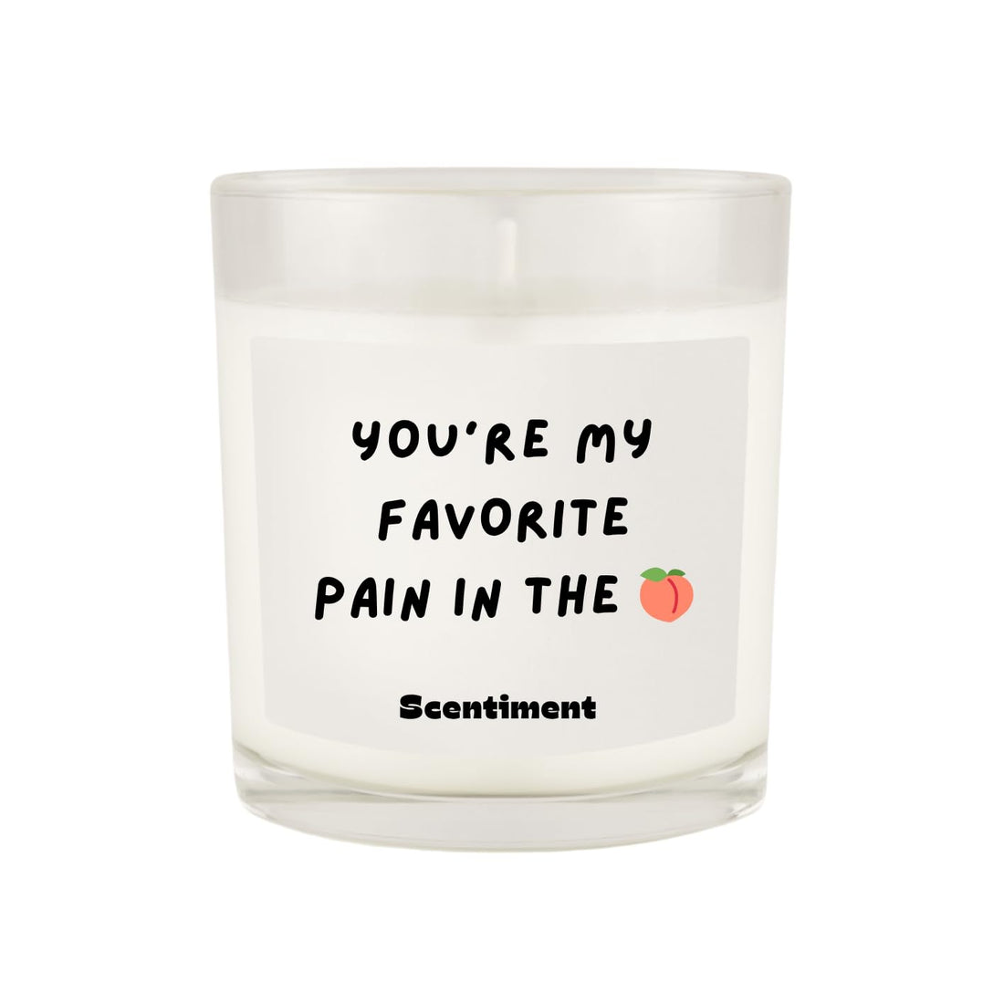 Scentiment You’re My Favorite Pain in the Candle – Funny Gift for Boyfriend, Girlfriend, or Spouse | Peony, Strawberry & Pomegranate Scent | Soy Coconut Beeswax| Romantic Couple Gift