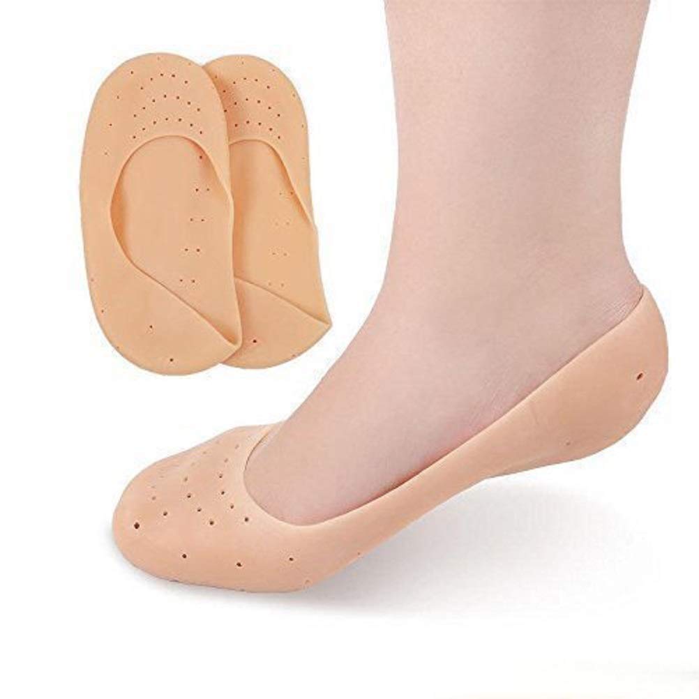 SPAREQUE Esya Anti Crack Full Length Silicone Foot Protector Moisturizing Socks For Foot-Care, Cracks Legs Heel, Heel Cracks,Socks For Cracked Feet,Heel Pad For Heel Pain,Anti Crack Heel Socks - Cream