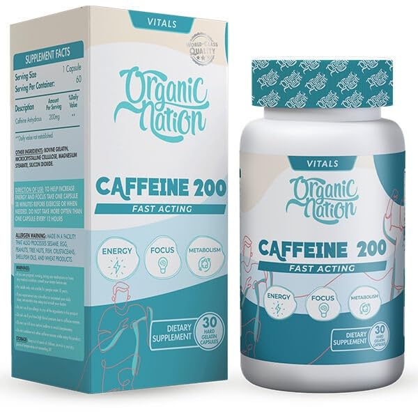 Organic Nation Caffeine 30 Capsules