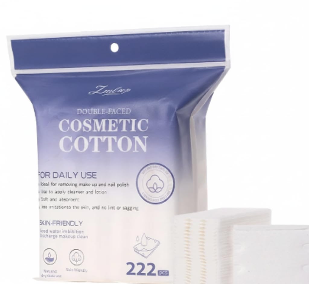 Soft Gauze Cotton for Makeup Removal and Skin Care – 222 Premium Cotton Pads Made of Non-Woven Fibers Gives You Gentle Cleaning and Silky Touch