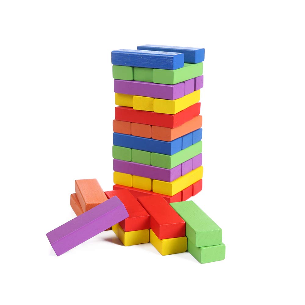Brandon-super Wood Brandon-Super Lotus Building Blocks Set Of 54 Pieces For Kids - Multi Color