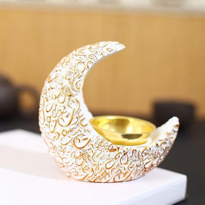 Crescent Decorative Incense Burner,Elegant Crescent Incense Burner 10cm*10cm White