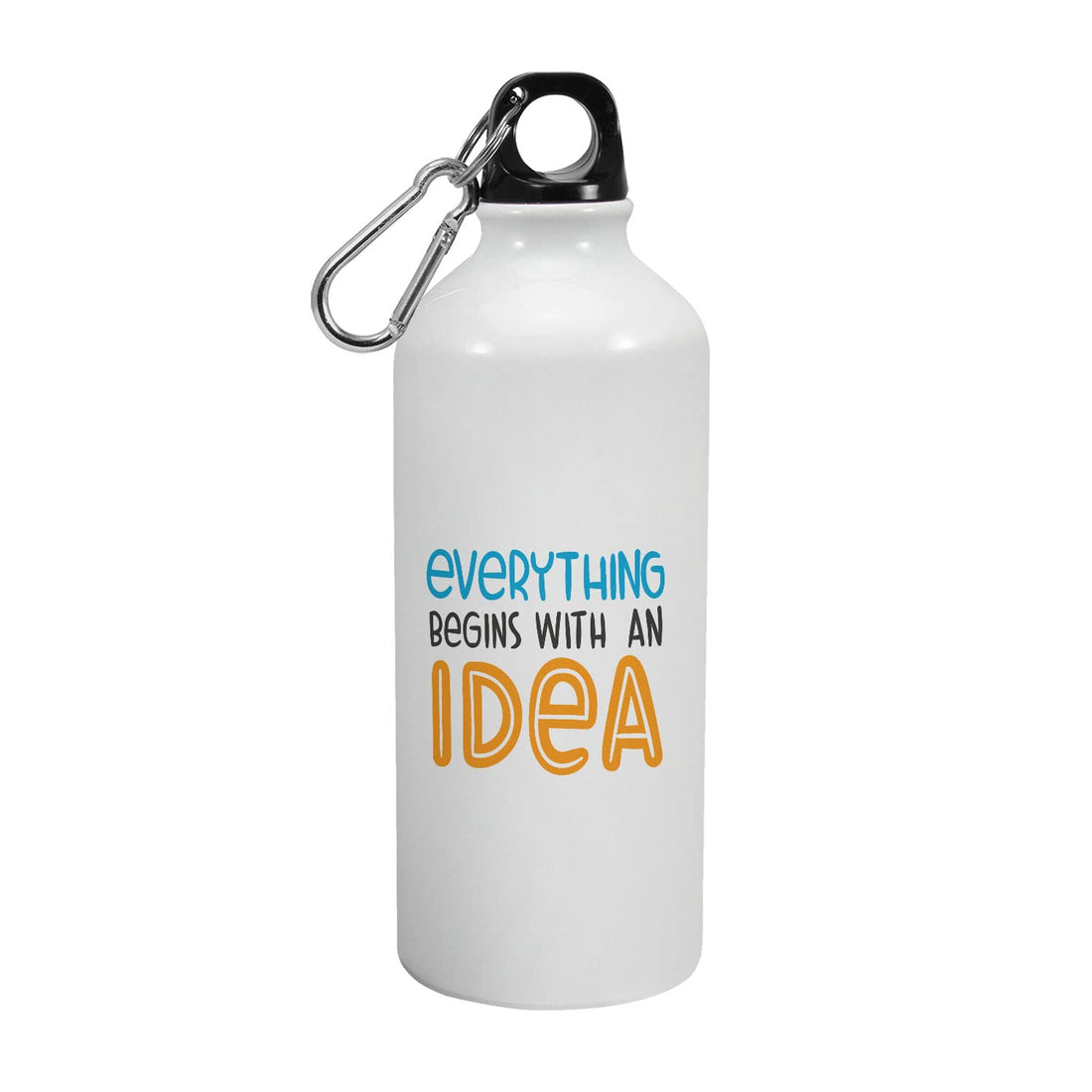 Happu - Printed Aluminium Sipper Water Bottle Motivational Quote - Everything Begins with An Idea, Gift for Coach/Artist/Coworkers/Fitness Freak/Teachers, Cute, Stylish, Sports Bottle, 2831-AB-600