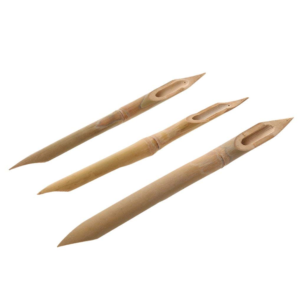 COMIART CREATE COLOR LIFE 3 Pcs Double Head Hard Strong Bamboo Reed Pens Pottery Ceramic Shaping Tools Polymer Clay Tool