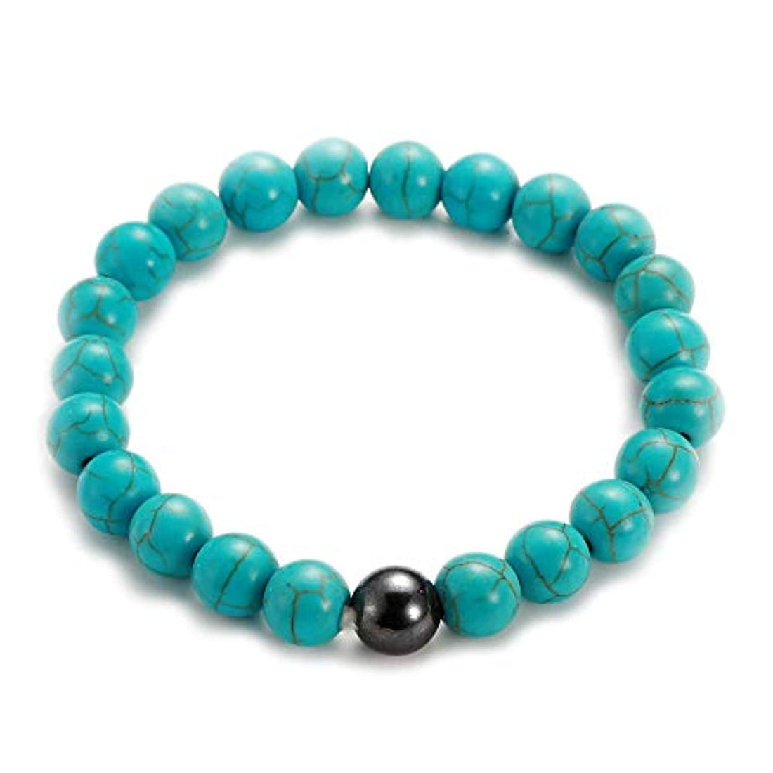 Style turquoise Natural stone Magnetic Black Gallstone Beads Bracelets For Women Health Care Handmade Elastic Jewelry