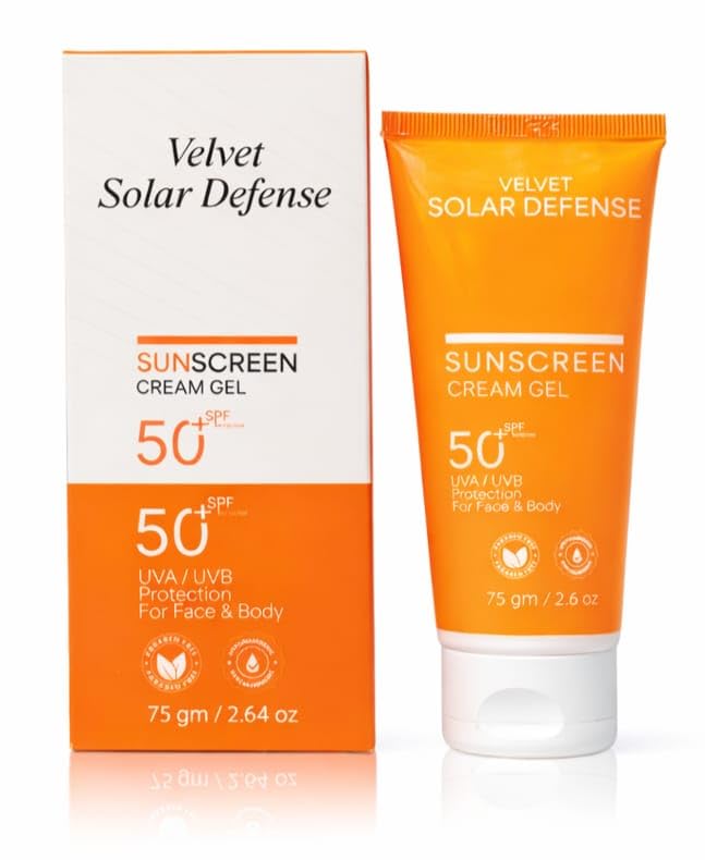 Breezyderm Pharma Velvet Solar Defense Sunscreen SPF50+ Cream Gel, 75g