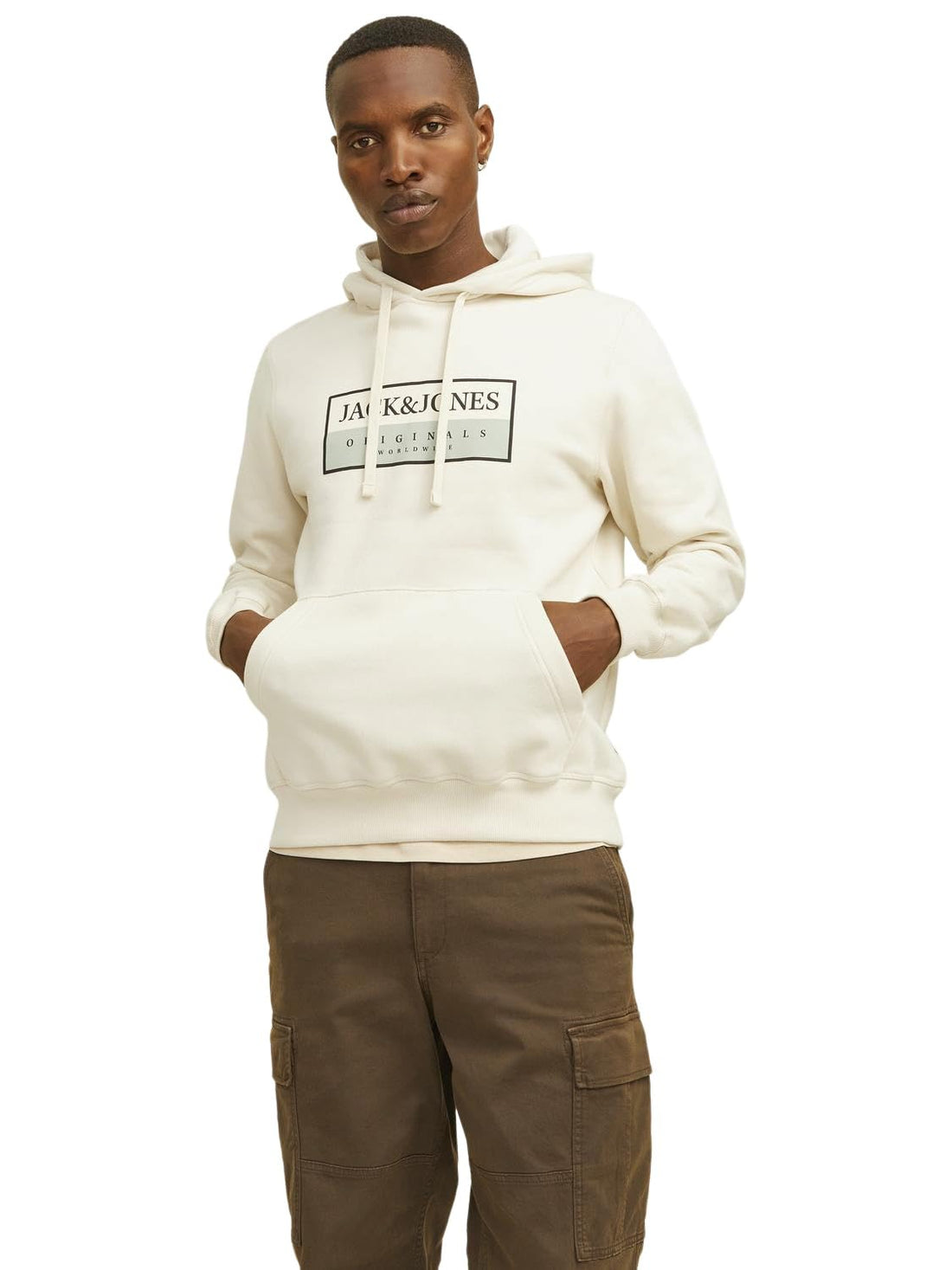 JACK & JONES Men's Frederiksberg Box Hooded Hooded Sweatshirt (pack of 1)