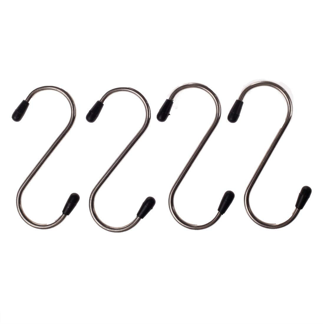 Stainless Steel S Hook 4 Pack Pot Hanger Round Metal Chef Kitchen Tools