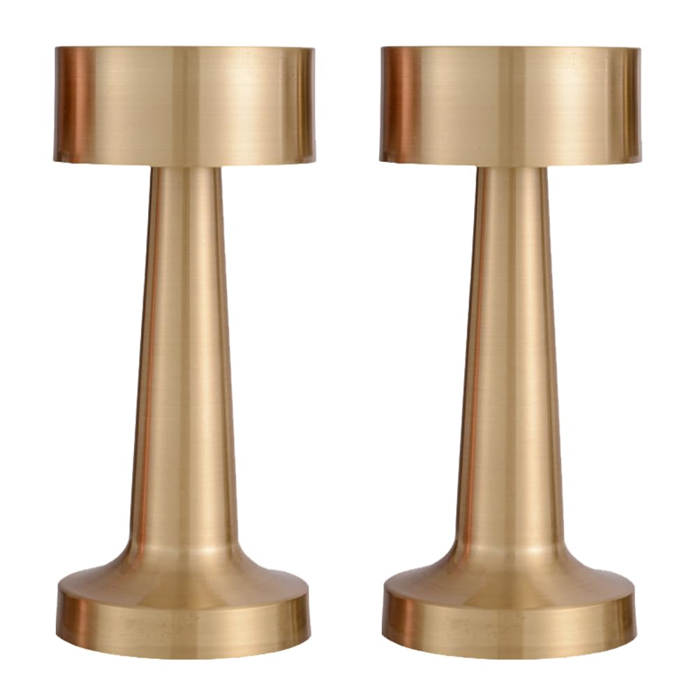 Wireless Table Lamp, 2 x Rechargeable Table Lamps, 3 Colour Modes, 1800 mAh Wireless LED Light in Metal with USB Charging Design for Bedroom, Office, Dining Room