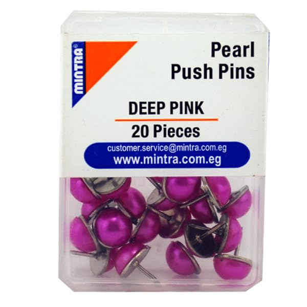 Mintra Office Pins Plastic Box Pearl Pink 20 Pins Model 95658