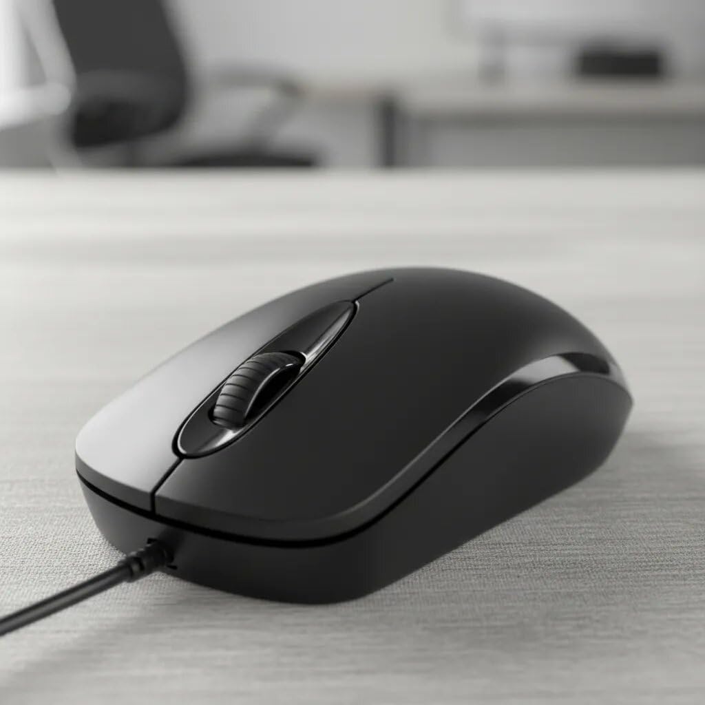 M150 USB Wired Mouse, Black, USB Connection, Precise Control, Ergonomic Design, for PC and Laptop Work on Mac