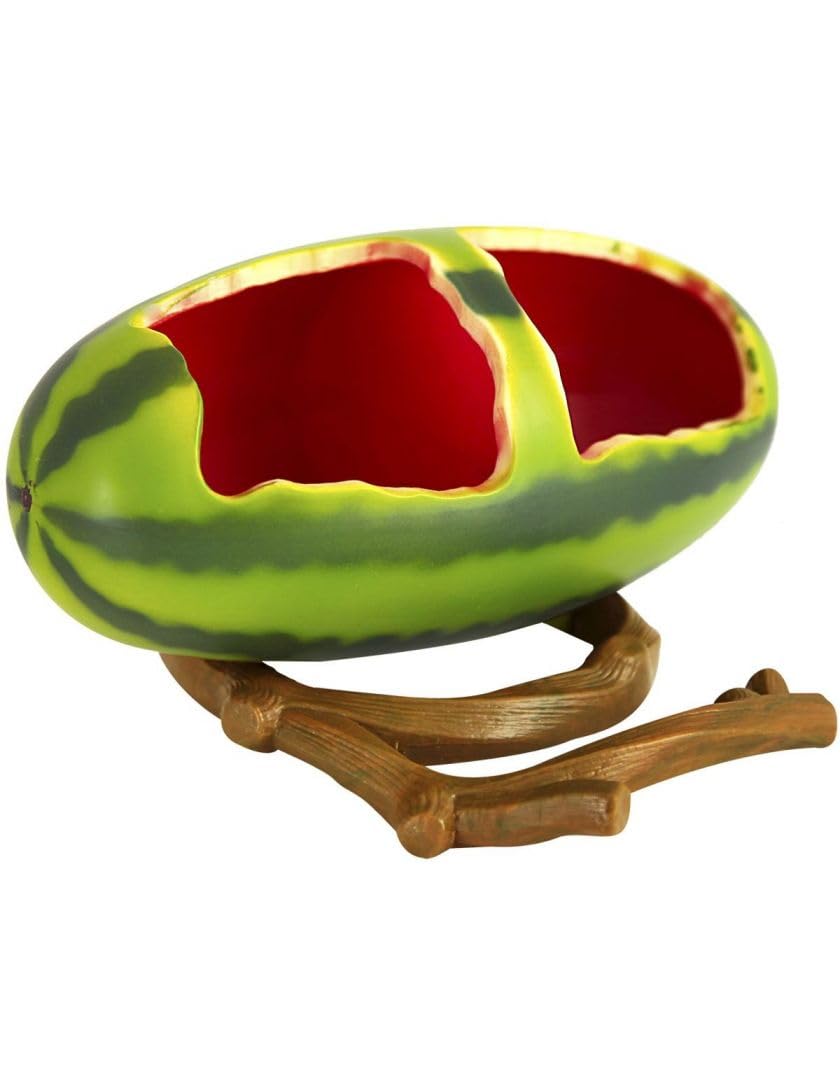 Fruit Shape Bird Food and Water Bowl with Buckle - Parrot Food Container for Cage - Perfect for Small Parrots Like Budgies, Conures, Lovebirds (Watermelon)