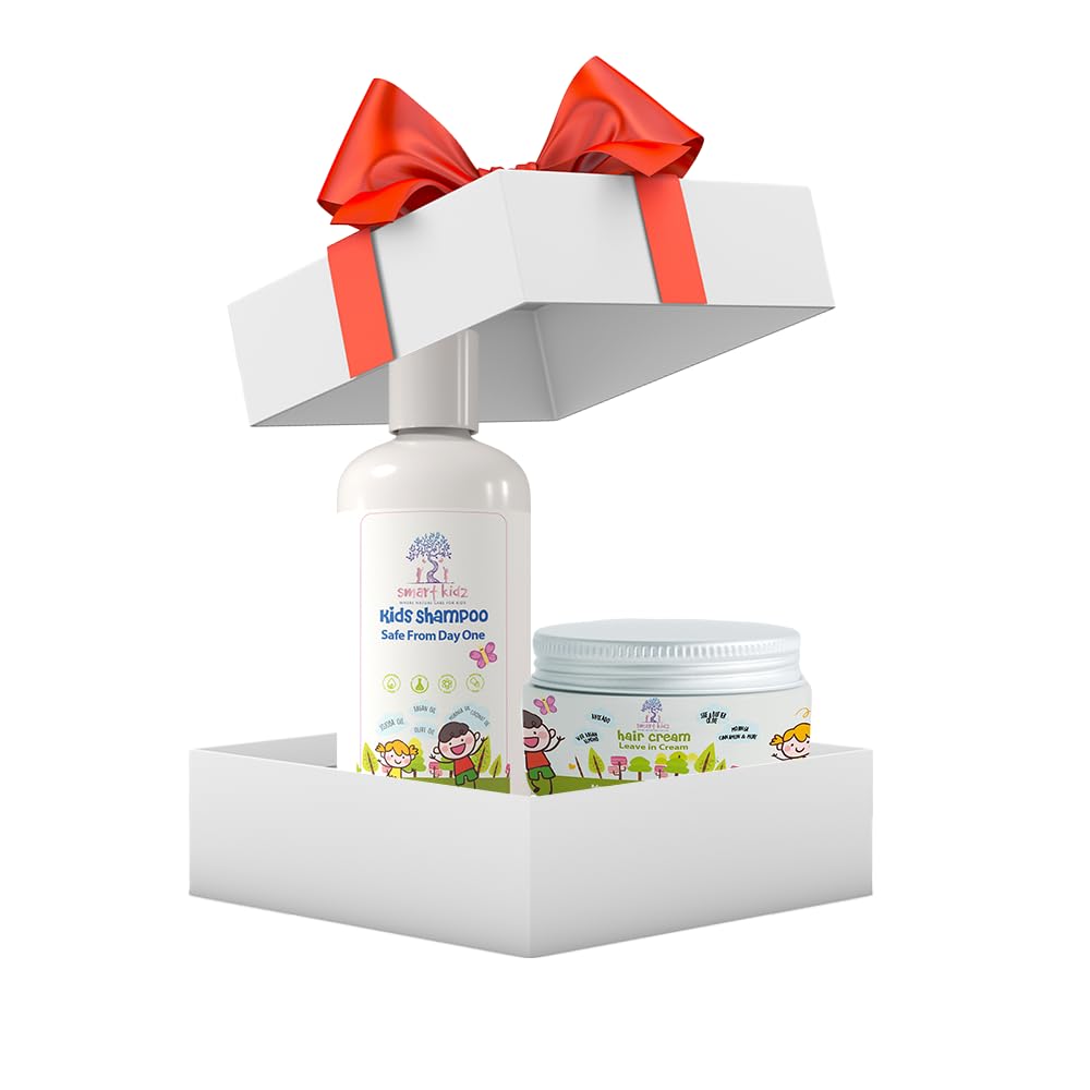 SmartKidz Moisturizing & Nourishing Hair Routine for Kids | Hydrating Natural Shampoo + Leave-In Cream روتين سمارت كيدز المرطّب والمغذّي لشعر الأطفال | شامبو طبيعي مرطّب + كريم مرطب يومي