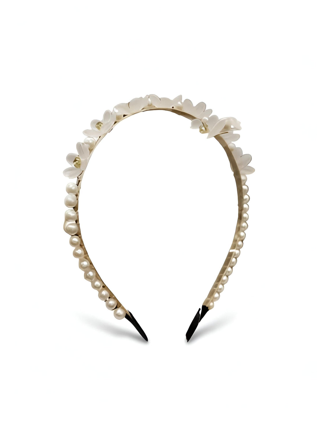 Wedding Hair Collar - A thin, pearl-decorated hair tie for the bride, combining timeless elegance and respiratory comfort to wear throughout the day on your special day. (Model No.2 /1PCS)