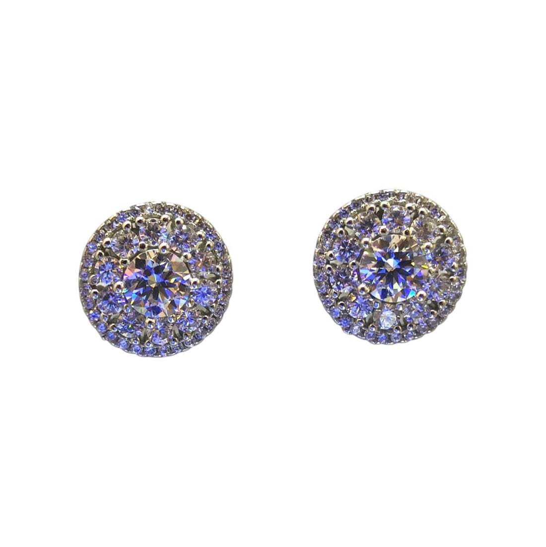 Women's Swiss silver earrings, 925 sterling silver, plated with white gold. The model is known worldwide as "Queen's Secret