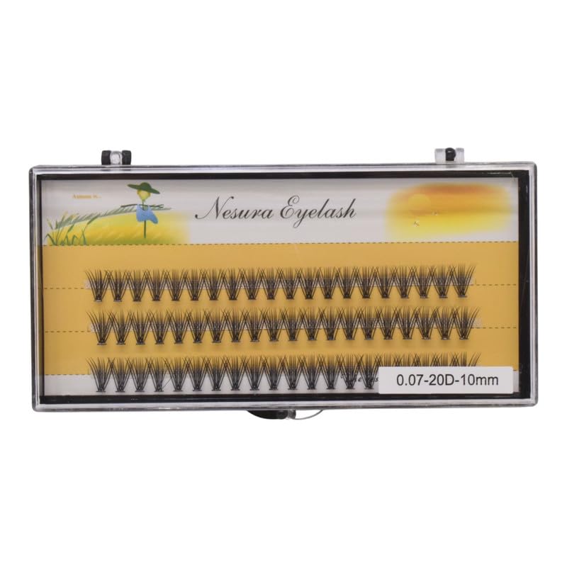 Cluster Lashes, 0.07mm Thickness, 20D Volume, 10mm Length, 3 Rows - Black