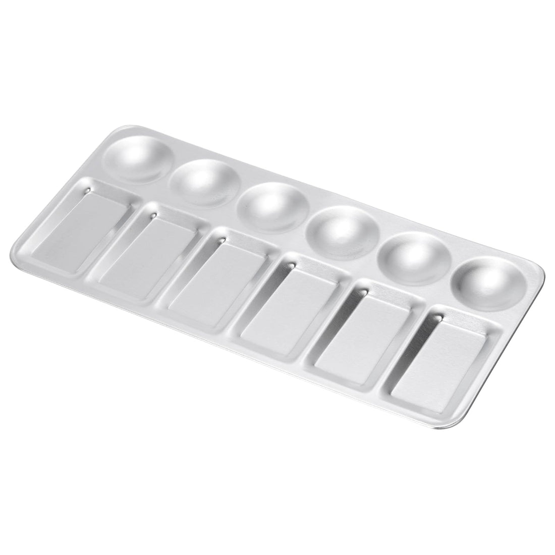 PATIKIL 12 Part Paint Mixing Palette, Washable Aluminum Paint Mixing Palette, Rectangle Paint Tray for Watercolor Painting, Arts and Crafts and DIY Projects, Silver