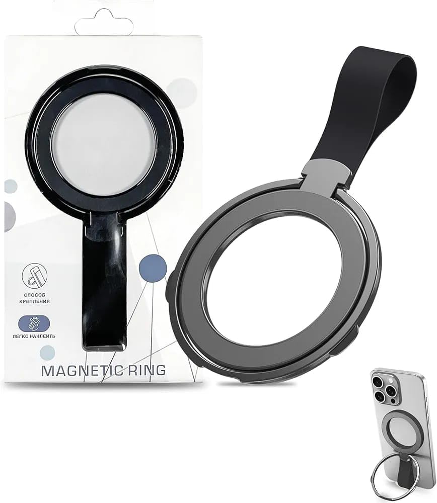 Next Store Magnetic Phone Holder with Removable Silicone Ring, Compatible with All Phones, Stylish Design, Lightweight, Supports Magnetic Charging, Easy to Use.
