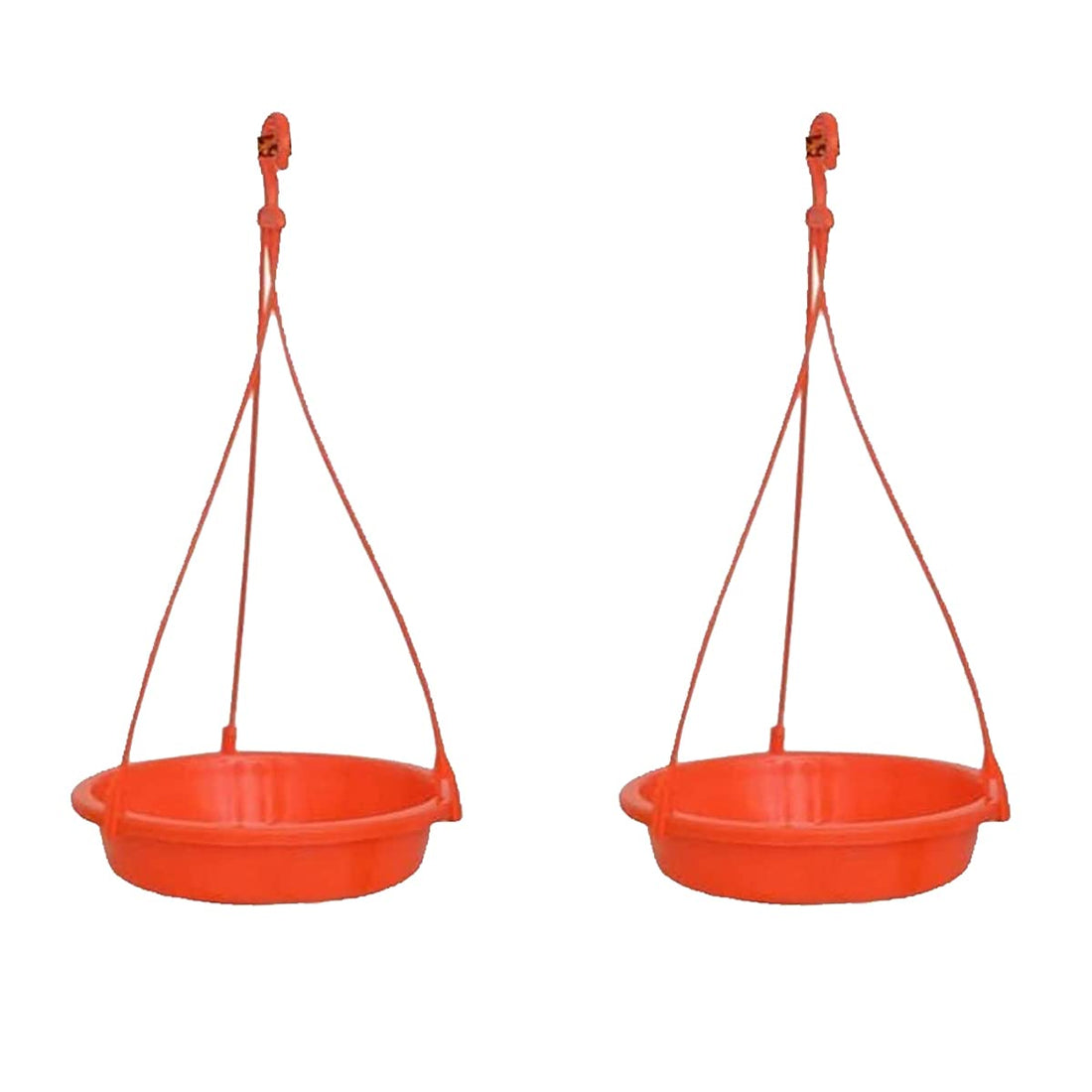 Hanging Bird Water, Food Feeder, Baths Tray, Great for Outdoors, Backyard, Garden, Balcony and Railing Grill (Large, Pack of 2)