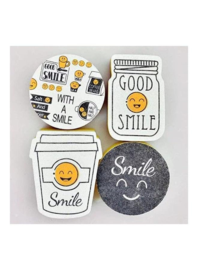 Silicone Double-Face Cleaning Sponge And Carbon Fiber Smile Multicolor