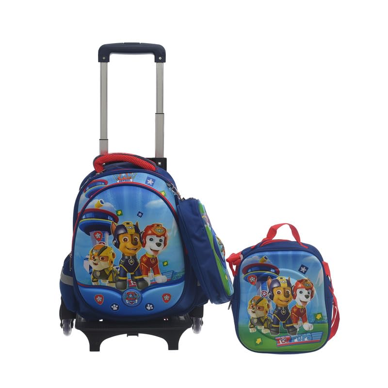Migo Kids School Backpack trolley removable full set Blue, 14-Inch Size