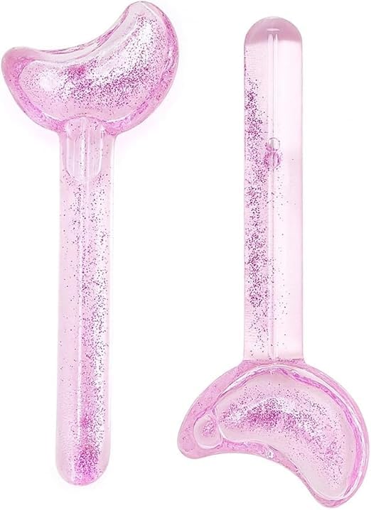 Ice Globes for Face Massage, Facial Cooling Tools for Puffiness Relief, Freezer Safe Extra Thick Glass Beauty Globes for Daily Skin Care, DRS-388 (Pink)