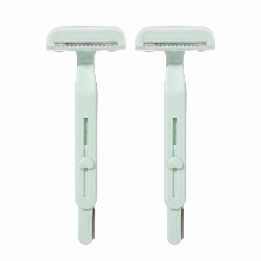 2 in 1 Women's Razor, Derma Planning Tool for Face, Body, Eyebrows, Precision Razor for Sensitive Areas with Wide Head (Green, 2 Pieces)