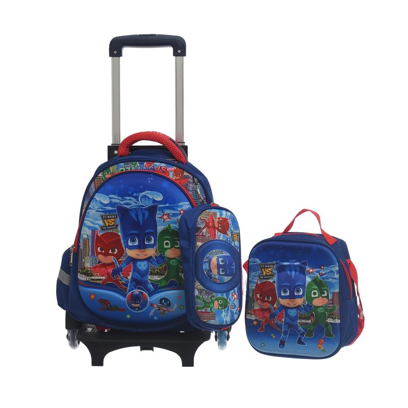 Migo Kids School Backpack trolley removable full set Blue, 14-Inch Size
