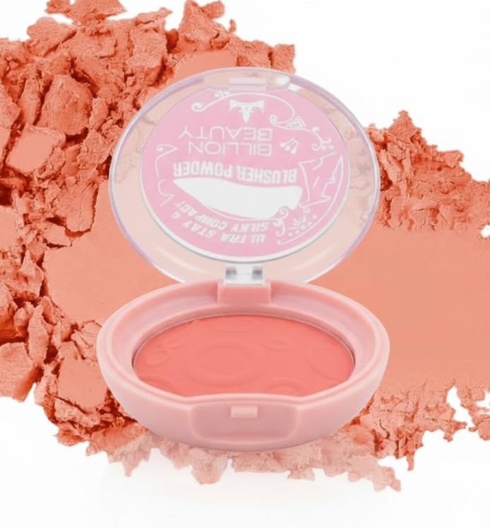 Matte Face Blush Palette Matte Shimmer Long Lasting Lightweight Portable Foundation Contour Highlight Pressed Powder Makeup Palette for Women Girls-10G (N4)