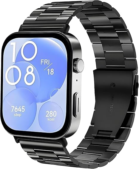 Nopatia Premium Stainless Steel Compatible with Huawei Watch Fit 3, Metal Replacement Strap with Adjustment Tool, Wrist Accessories for Men and Women.