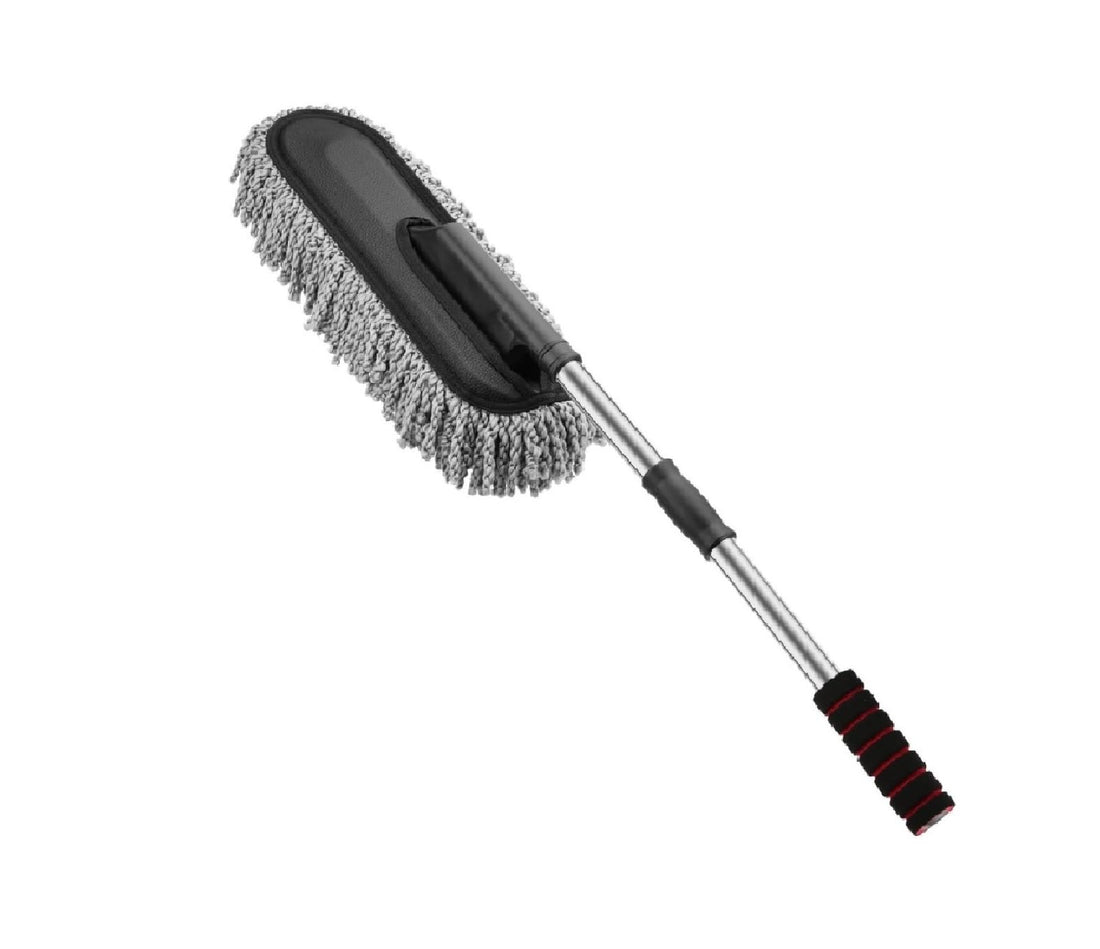 Winberg ® Car Duster Multipurpose Microfiber Wash Brush Vehicle Interior and Exterior Cleaning Kit with Extendable Handle for Car, Bike, RV, Boats or Home - Grey