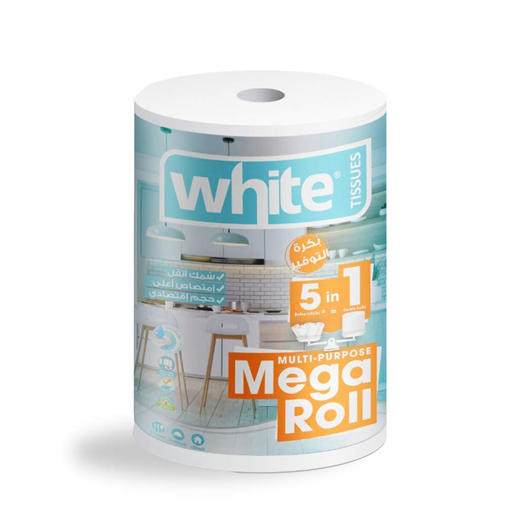 White multi-purpose kitchen mega roll - 325 sheet