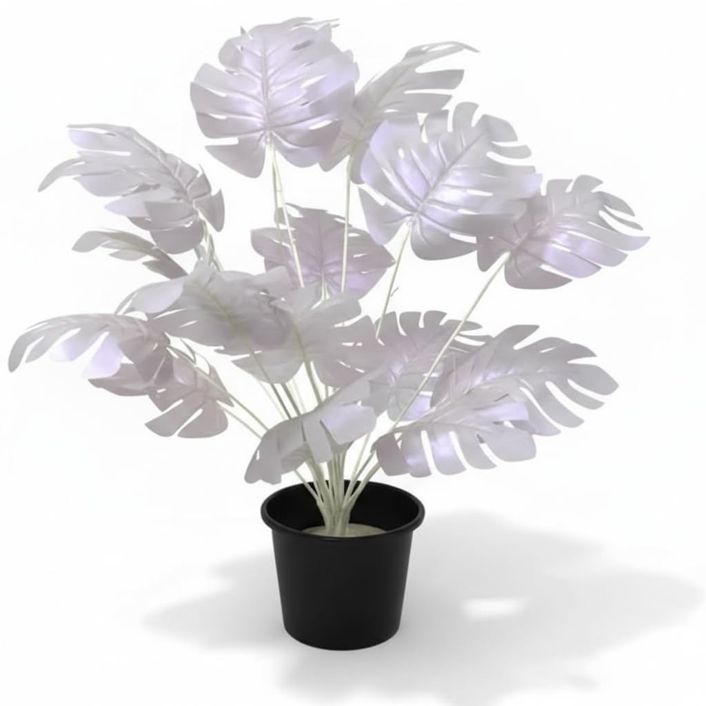 Artificial Plant 18 Roses 60cm Tall – Light Mauve Decorative Leaves – Plastic Pot – Elegant Home & Office Decor