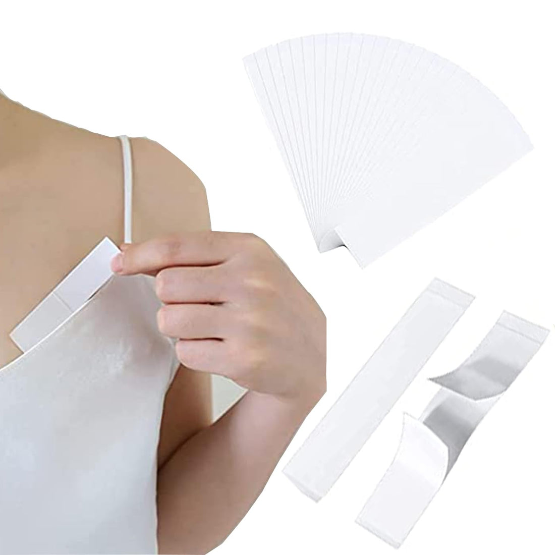 Double Sided Tape for Clothes and Body Fashion Clothing Tape Fabric and Body Tape Invisible for Clothes and Skin Clear for All Skin Tones 3 Pack (108 Strips), transparent, One Size