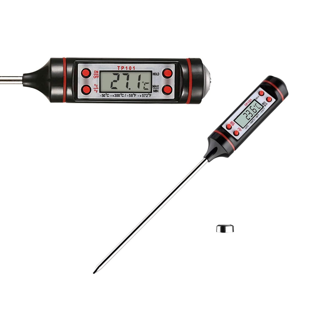 ToolHouse Electronic Food Thermometer, Digital Stainless Cooking Thermometer with Instant Read, Backlight, Long Probe, LCD Screen, Anti-Corrosion, for Food, Meat, Grill, BBQ, Milk