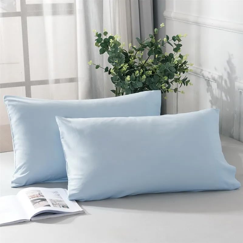 QBED Luxury Solid Color Pillowcase 2 Pack CM 50 * 70 Soft Hypoallergenic Good Night Sleep (Milk, 50 * 70 CM)