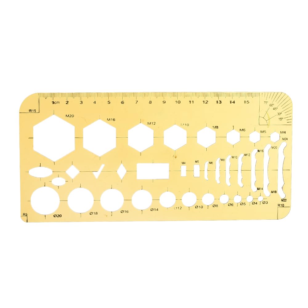 Elmaayergy EM16 Plastic Ruler With Scientific Shapes With Durable Material, Suitable For School And Home