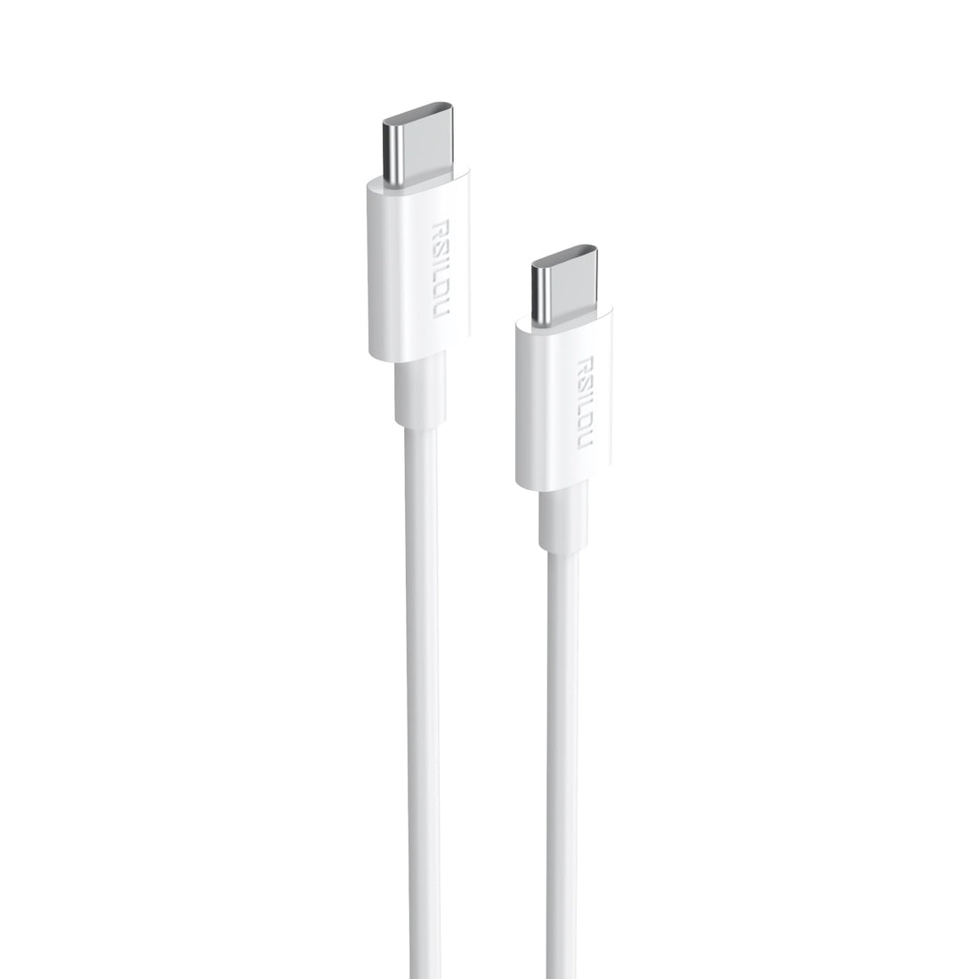 Rsilou R2022 USB-C to USB-C Cable, 60W, High Durability and Flexible, Fast charging and data cable, 2M, Copper Wires speed Rate 480Mbps, Tangle and Entanglement free, white | 12 month local warranty