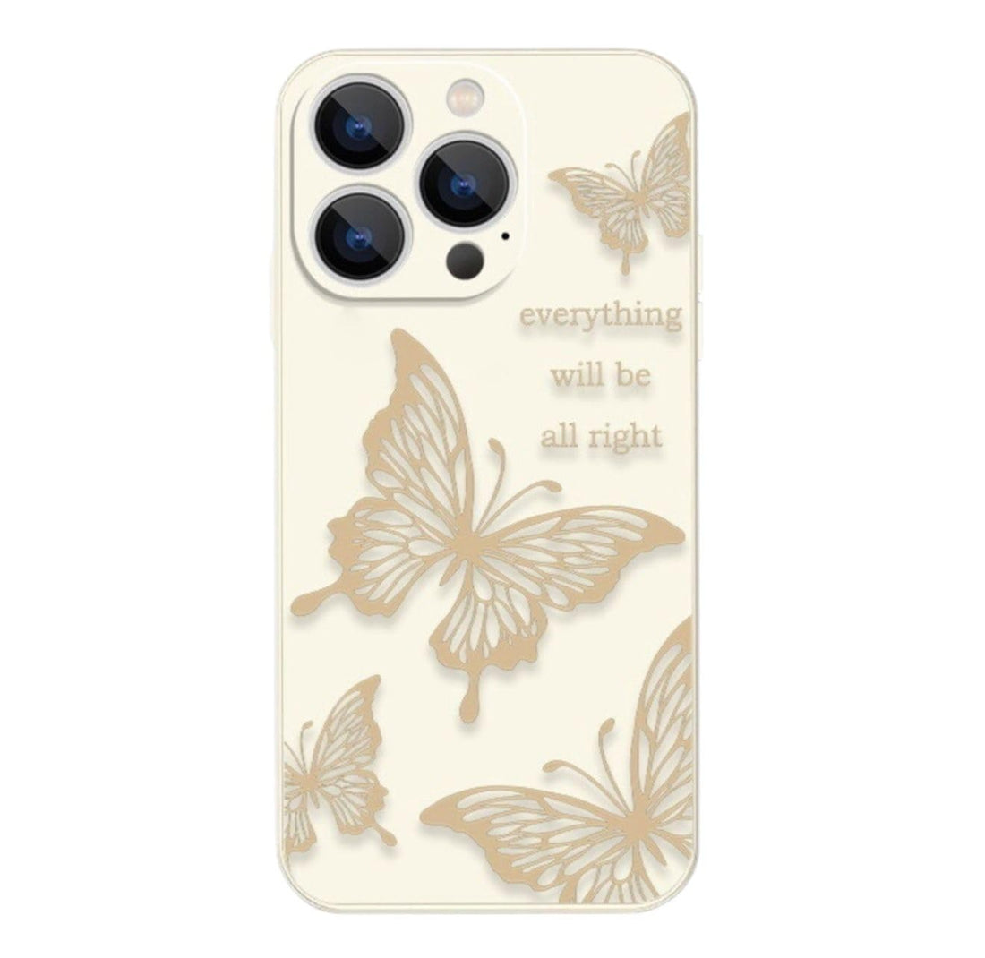 Fekra Compatible for iPhone 15 Pro Max Case Cute Cool Butterfly Black Design for Girls Women Soft TPU Shockproof Protective Girly for iPhone -Four Butterflies (Yellow Butterfly, iPhone 15 Pro Max)