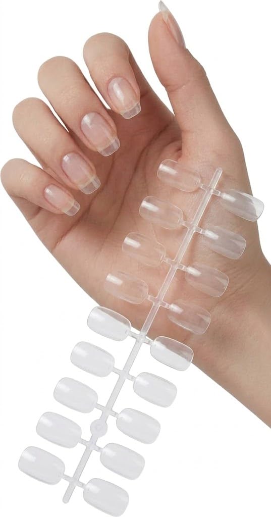 Soft Gel Nail Tips, 30 PCS Matte No File Full Cover Acrylic Nail Tips, Pre-Shaped Natural False Press On Nails for Women and Girls Nail Art.-CLEAR